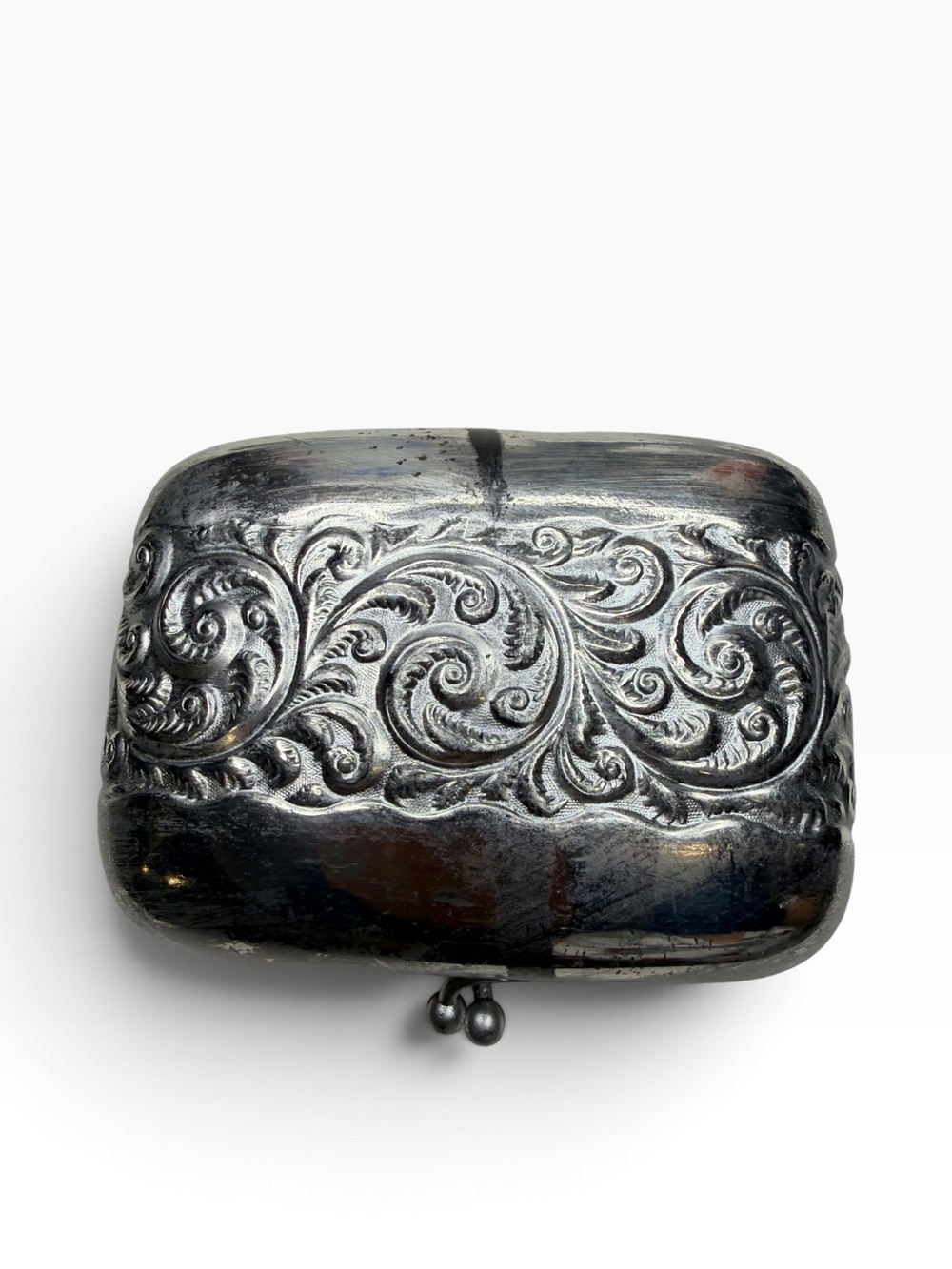 Antique Derby Silver Co. 1880s Victorian Repousse Minodière Kisslock Case